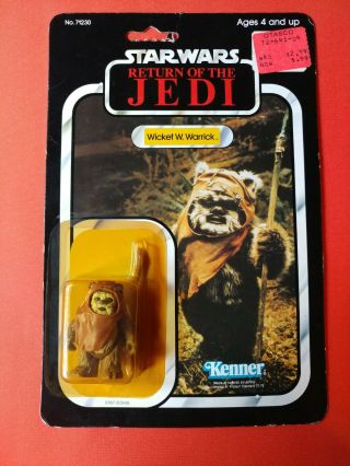 Vintage Star Wars Moc 1983 Rotj Ewok Wicket 77 Back Offerless