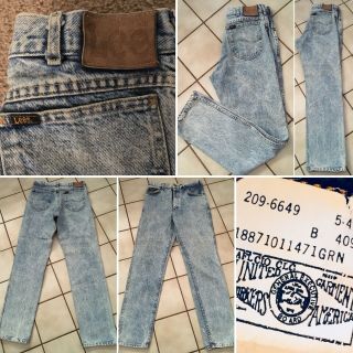 Vintage Lee Jeans Acid Wash Union Made In Usa 33x34 Measures 32 X 34 Riders