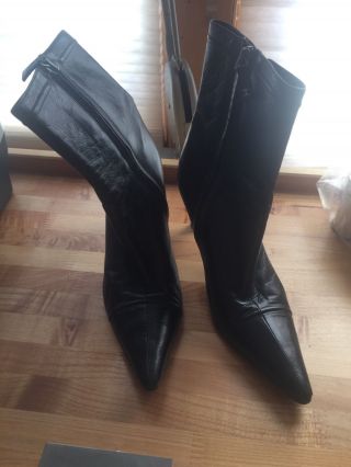 Vintage Chanel Boots Made In Italy Black Size 37