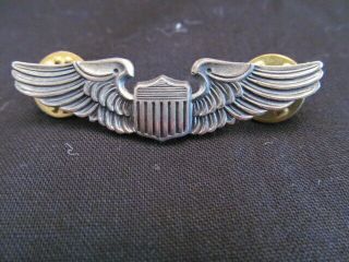 Vintage Sterling Silver 2 " Air Force Pilot 