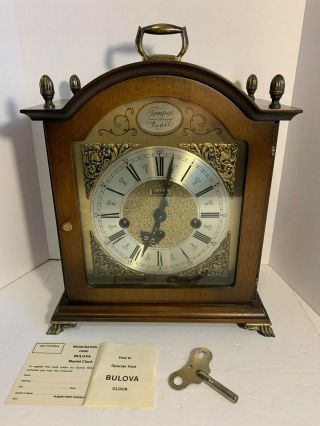 Vintage Bulova Watch Company Tempus Fugit Mantel Clock - West Germany 340 - 020