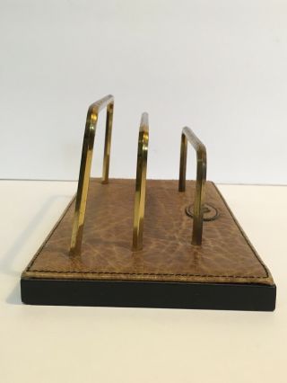 Caracciola Gold Pfeil Goldpfeil Leather Letter Brass Opener Rack Pen Cup Vtg 5