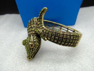 Massive Runway Heidi Daus Alligator Crystal Clamper Bracelet