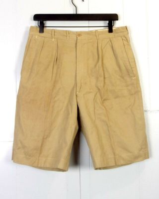 Vtg 50s 60s Rare Abercrombie & Fitch Ny Brushed Cotton Twill Shorts Conmar 32