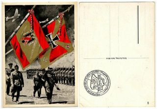 Very Rary German Wwii Color Postcard " Heimkehr Der Deutschen Legion " Ao74