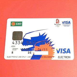 Vintage.  Visa Debit Card.  Ixe Bank Mexico.  Dragon Head Of Olympics Beijung 2008