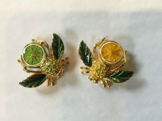 Joan Rivers Lemon And Lime Bee Pins