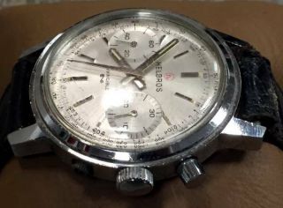 Vintage Men ' s Helbros 17J Invincible Chronograph Watch,  Resto or Parts,  NR 5