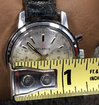 Vintage Men ' s Helbros 17J Invincible Chronograph Watch,  Resto or Parts,  NR 8