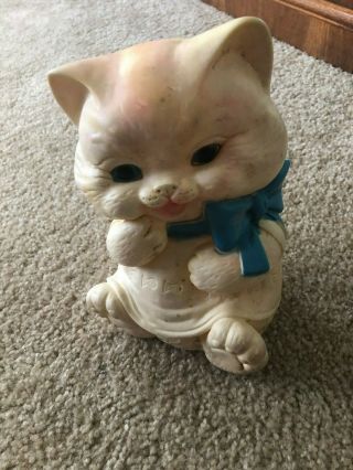 Vintage 8 " Cat From Ashland Rubber Co.  Squeak Toy For Babies