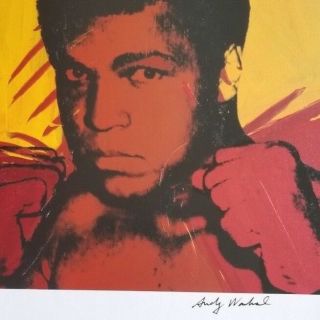 ANDY WARHOL,  Muhammad Ali Hand Signed Vintage Print from 1986 3