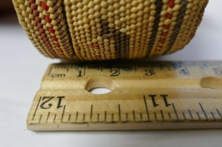 Vintage Nootka Tribal Fine Woven Cabinet Basket With Lid - Canoe Design 2