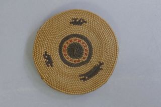 Vintage Nootka Tribal Fine Woven Cabinet Basket With Lid - Canoe Design 4