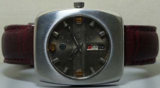 Vintage Ginsbo Matic Auto Day Date Mens Swiss Wrist Watch S360 Ld Antique