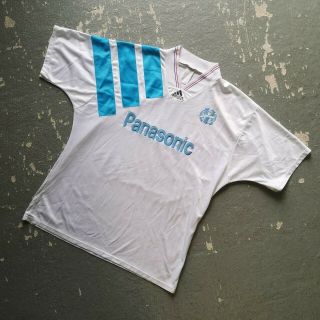 Vintage Retro Adidas Equipment Marseille 92 Home Football Shirt Large