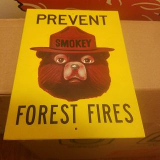 Vintage 1991 Smokey The Bear Sign Prevent Forest Fires Parks Wildfire Dept (a2)