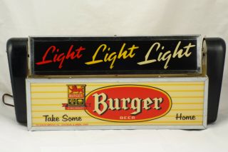 Rare 1940 ' s Burger Beer Advertising Rotating Bar Sign Motion Light 2