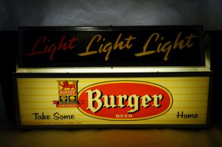 Rare 1940 ' s Burger Beer Advertising Rotating Bar Sign Motion Light 4