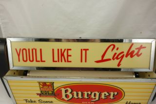 Rare 1940 ' s Burger Beer Advertising Rotating Bar Sign Motion Light 5
