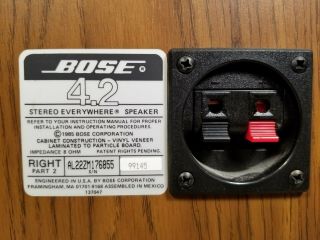 Vintage Bose 4.  2 Stereo Everywhere Speakers Left & Right 1985 6