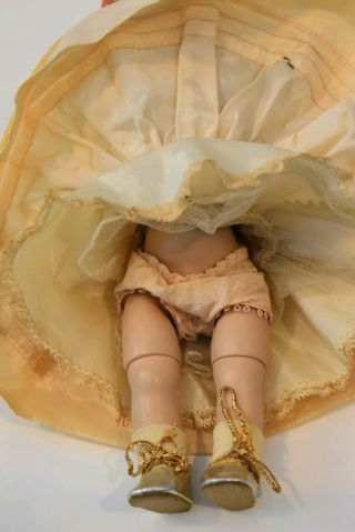 Vintage Madame Alexander Kins Blonde Alex Wendy Face with Dress Hat Gold Shoes 3