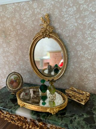 1990s Miniature Dollhouse Artisan 10k Gold Plated EUGENE KUPJACK Vanity Tray 3