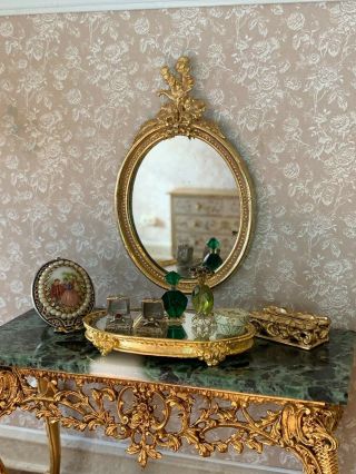 1990s Miniature Dollhouse Artisan 10k Gold Plated EUGENE KUPJACK Vanity Tray 6