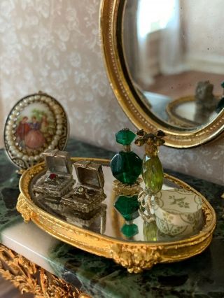 1990s Miniature Dollhouse Artisan 10k Gold Plated EUGENE KUPJACK Vanity Tray 8