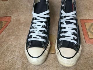 Vintage Black Canvas Converse All Star Chuck Taylor High Top Made in USA Sz 7 2