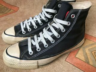 Vintage Black Canvas Converse All Star Chuck Taylor High Top Made in USA Sz 7 3