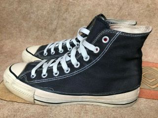 Vintage Black Canvas Converse All Star Chuck Taylor High Top Made in USA Sz 7 5