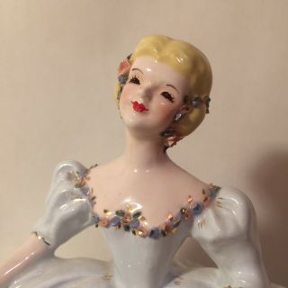 Vintage Rare Florence Ceramics Diana Jewel Box Pasadena California Blonde Blue 2