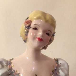 Vintage Rare Florence Ceramics Diana Jewel Box Pasadena California Blonde Blue 5