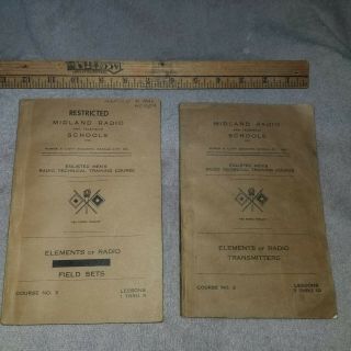 2 Ww2 Midland Radio Schools Training Manuals Elements Us Army 1942 - Freeship