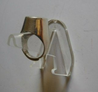 David Andersen Sterling Silver Norway Enamel Guilloche Modernist Ring Adjustable 3