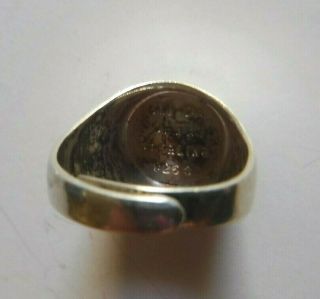 David Andersen Sterling Silver Norway Enamel Guilloche Modernist Ring Adjustable 6