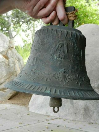 1811 Antique Mexican Mexico Mejico Bronze Large Church Hacienda Bell