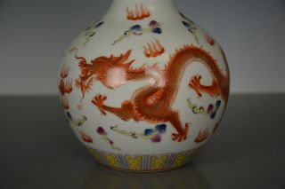 STUNNING ANTIQUE CHINESE FAMILLE ROSE PORCELAIN VASE MARKED QIANLONG RARE SX0180 6