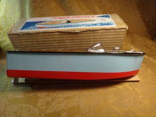 Vintage Battery Operated Power - Cruiser Boat Made In Japan w/ Box - S&H USA 6