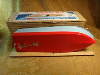 Vintage Battery Operated Power - Cruiser Boat Made In Japan w/ Box - S&H USA 7