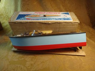 Vintage Battery Operated Power - Cruiser Boat Made In Japan w/ Box - S&H USA 8