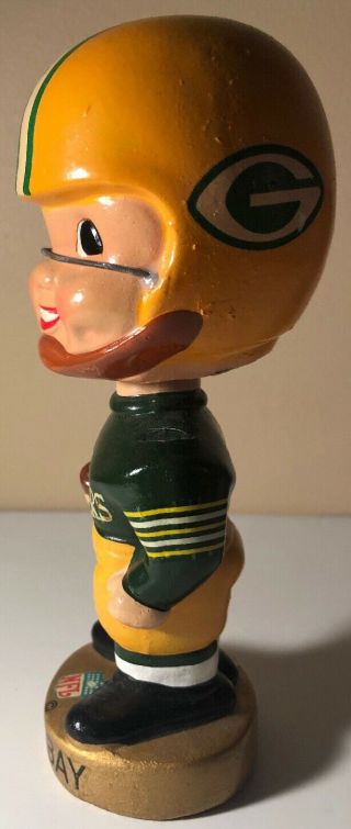 Vintage 1967 Green Bay Packers Bobble Head NFL Football Nodder Japan Gold Base 2