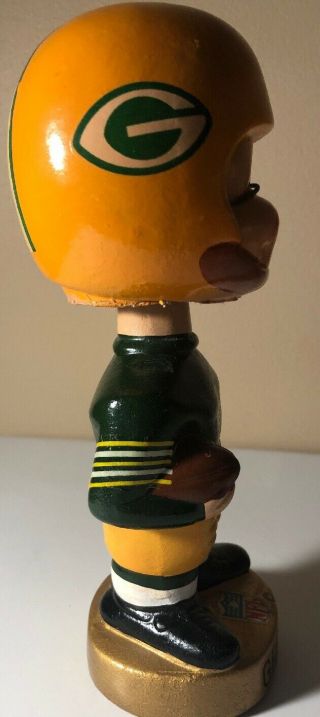 Vintage 1967 Green Bay Packers Bobble Head NFL Football Nodder Japan Gold Base 4