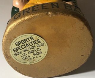 Vintage 1967 Green Bay Packers Bobble Head NFL Football Nodder Japan Gold Base 5