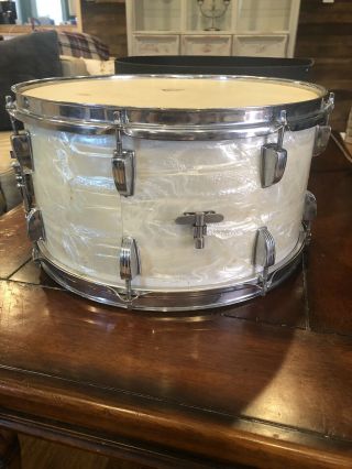 Vintage Ludwig Snare Drum Pearl White
