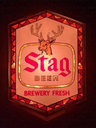 Vintage Stag Beer Light Sign Rare