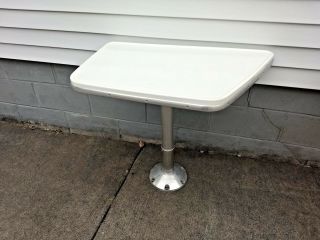 Vintage Marine Boat Rv Boat Table With 33 X 24 X 20 " Aluminum Pole And Base