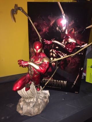 Sideshow Iron Spider - Man Comiquette 24 " Scale Statue Marvel Mcu Rare 230/1250