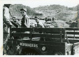 Org Wwii Photo: American Gi’s In Back Of Dodge Wc “persuaders”