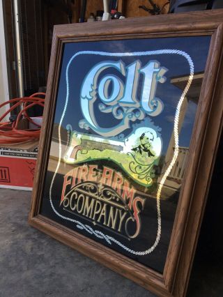 Colt Firearms Company Framed Bar Mirror Picture 